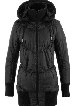 Abrigo acolchado con cinturilla cómoda ancha y capucha