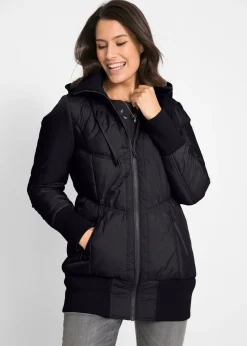 Abrigo acolchado con cinturilla cómoda ancha y capucha