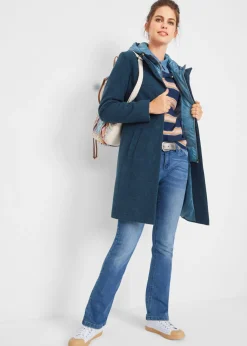Abrigo corto de invierno con aspecto de lana y diseño 2 en 1