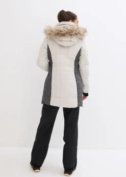 Abrigo corto para exteriores con pelo sintético y material impermeable