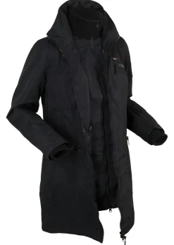 Abrigo funcional de entretiempo con capucha, aspecto 2 en 1, impermeable