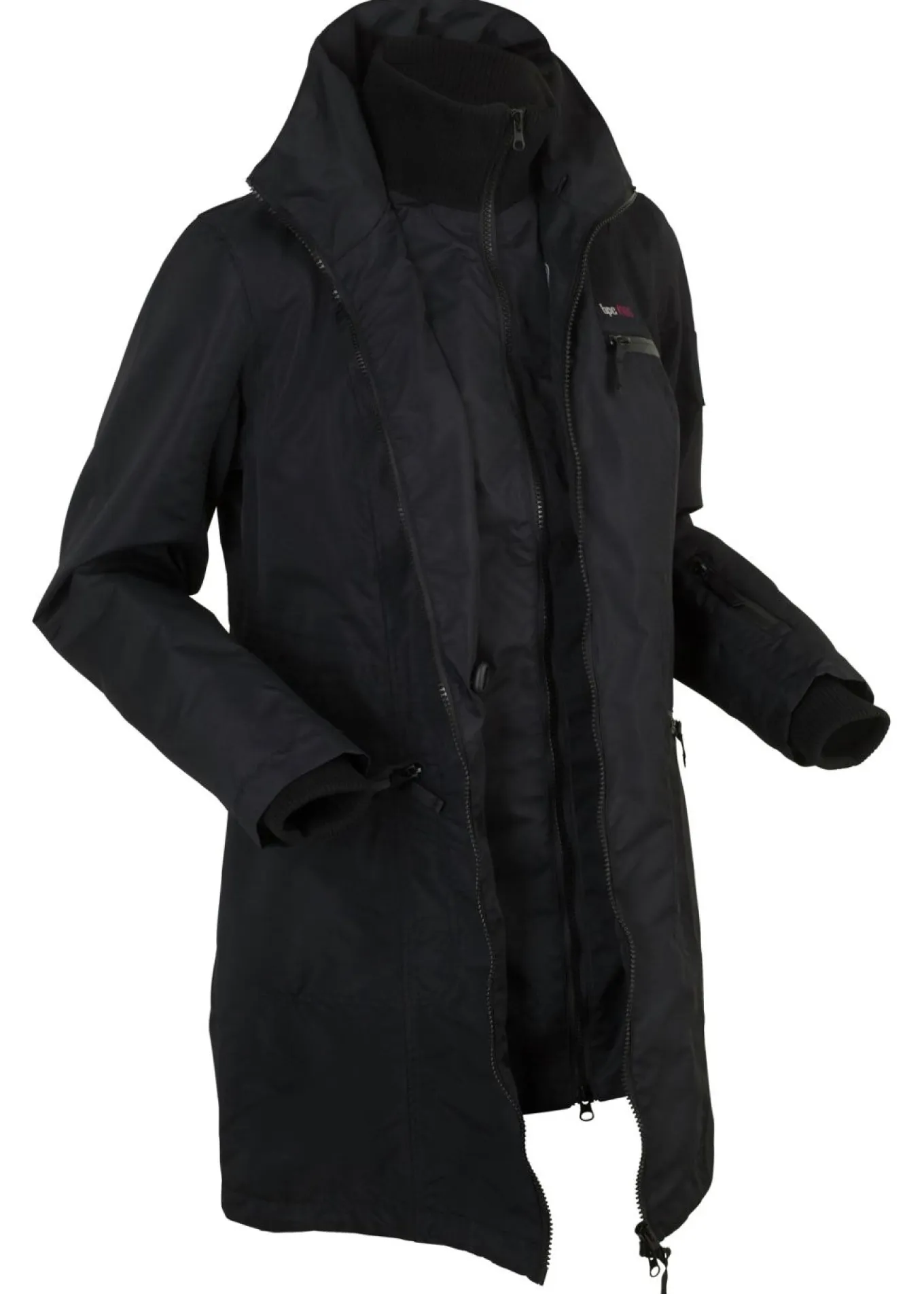 Abrigo funcional de entretiempo con capucha, aspecto 2 en 1, impermeable