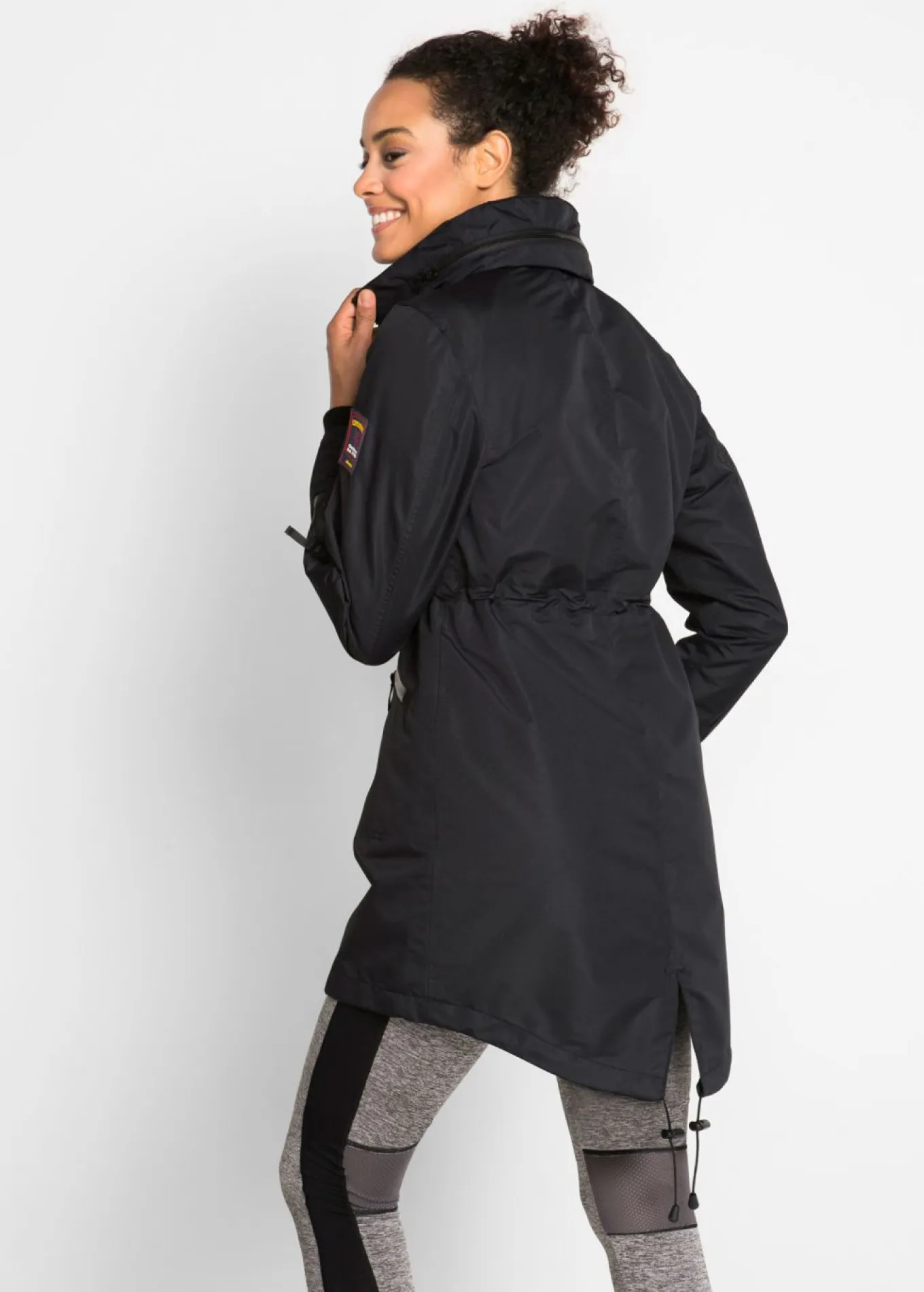 Abrigo funcional de entretiempo con capucha, aspecto 2 en 1, impermeable