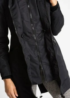 Abrigo funcional de entretiempo con capucha, aspecto 2 en 1, impermeable