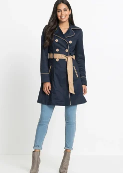 Abrigo gabardina de doble botonadura