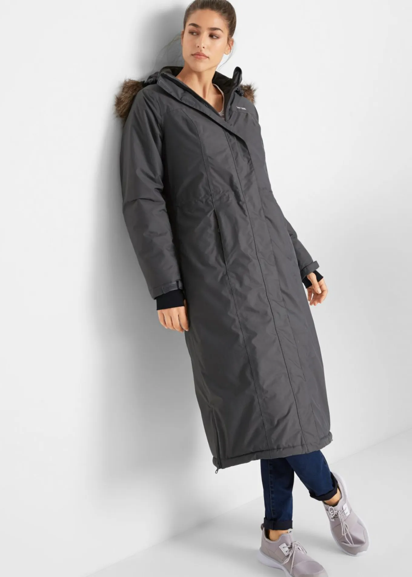 Abrigo impermeable para exteriores con pelo sintético