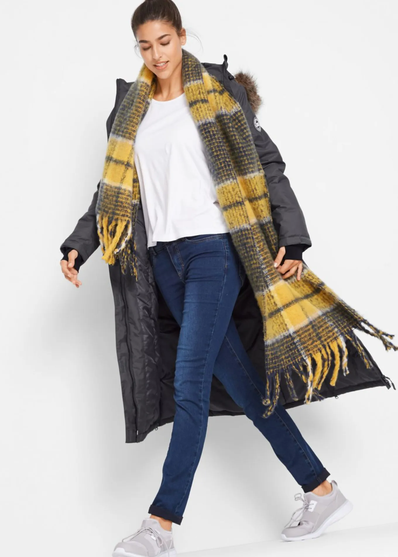 Abrigo impermeable para exteriores con pelo sintético