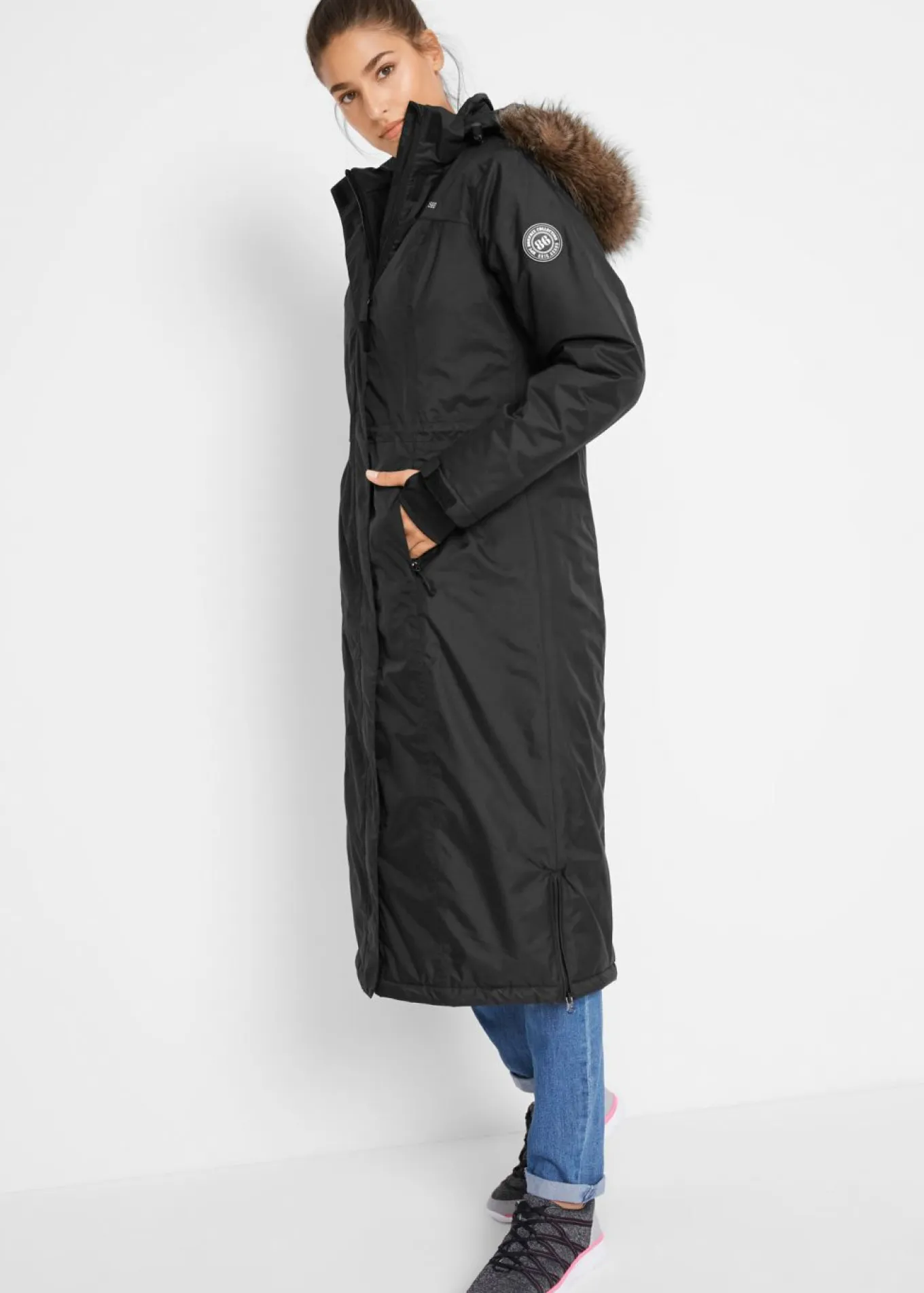 Abrigo impermeable para exteriores con pelo sintético