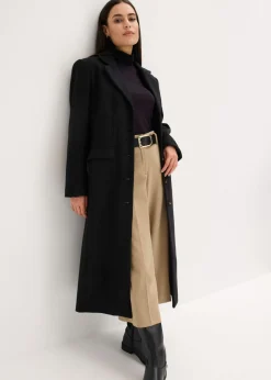 Abrigo largo de imitación de lana