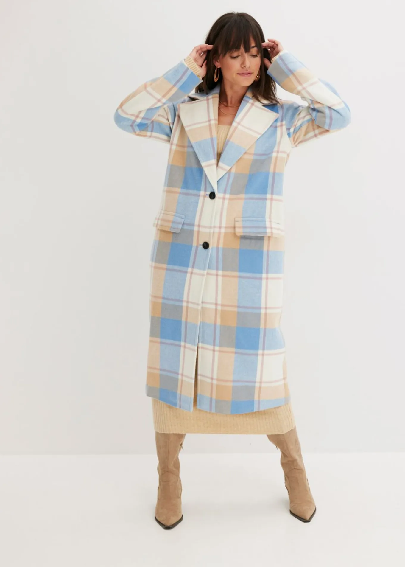 Abrigo oversize con look de lana