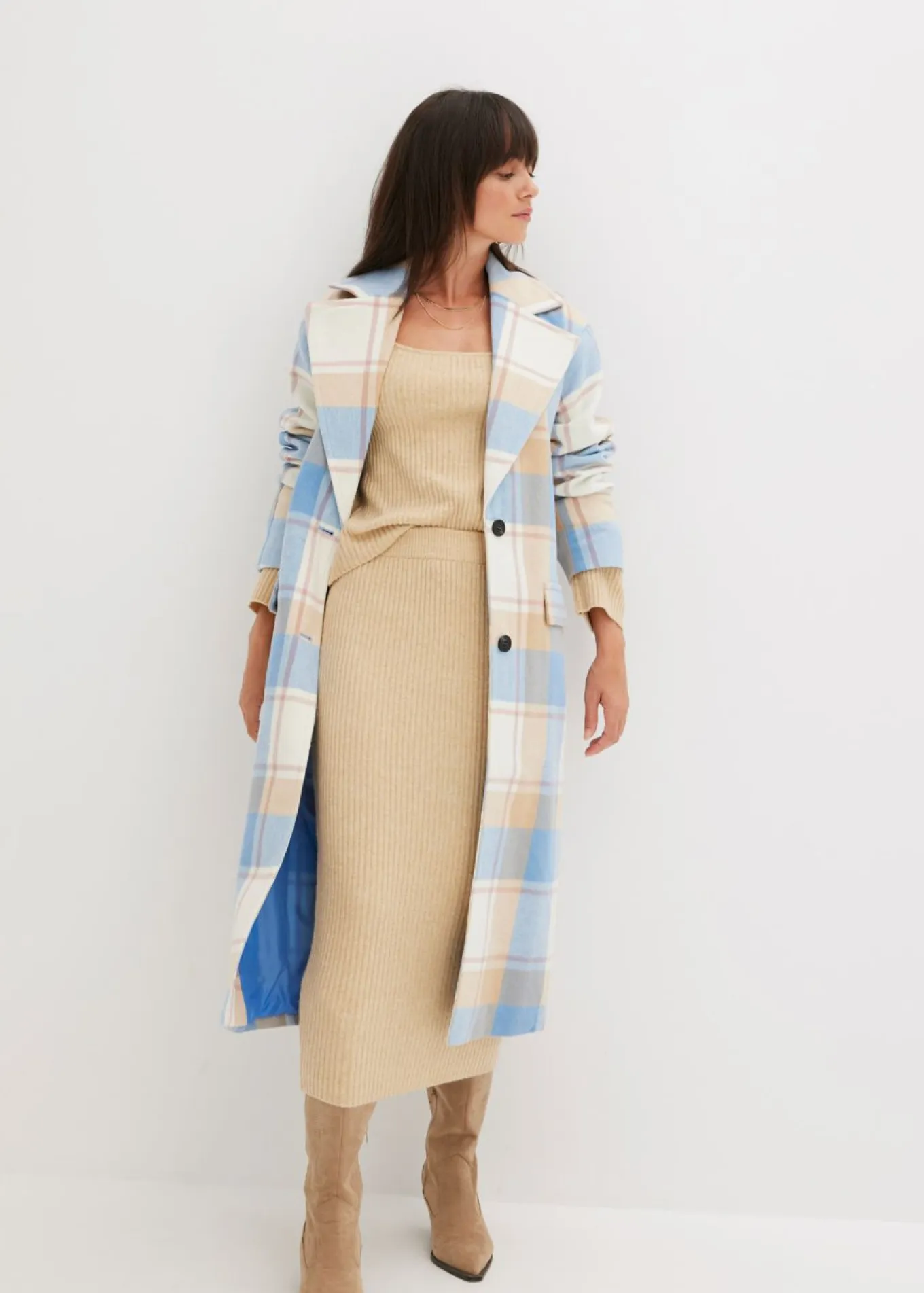 Abrigo oversize con look de lana