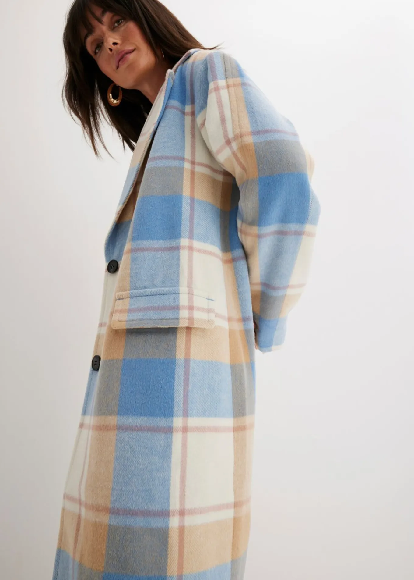 Abrigo oversize con look de lana