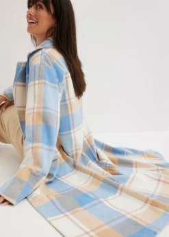 Abrigo oversize con look de lana