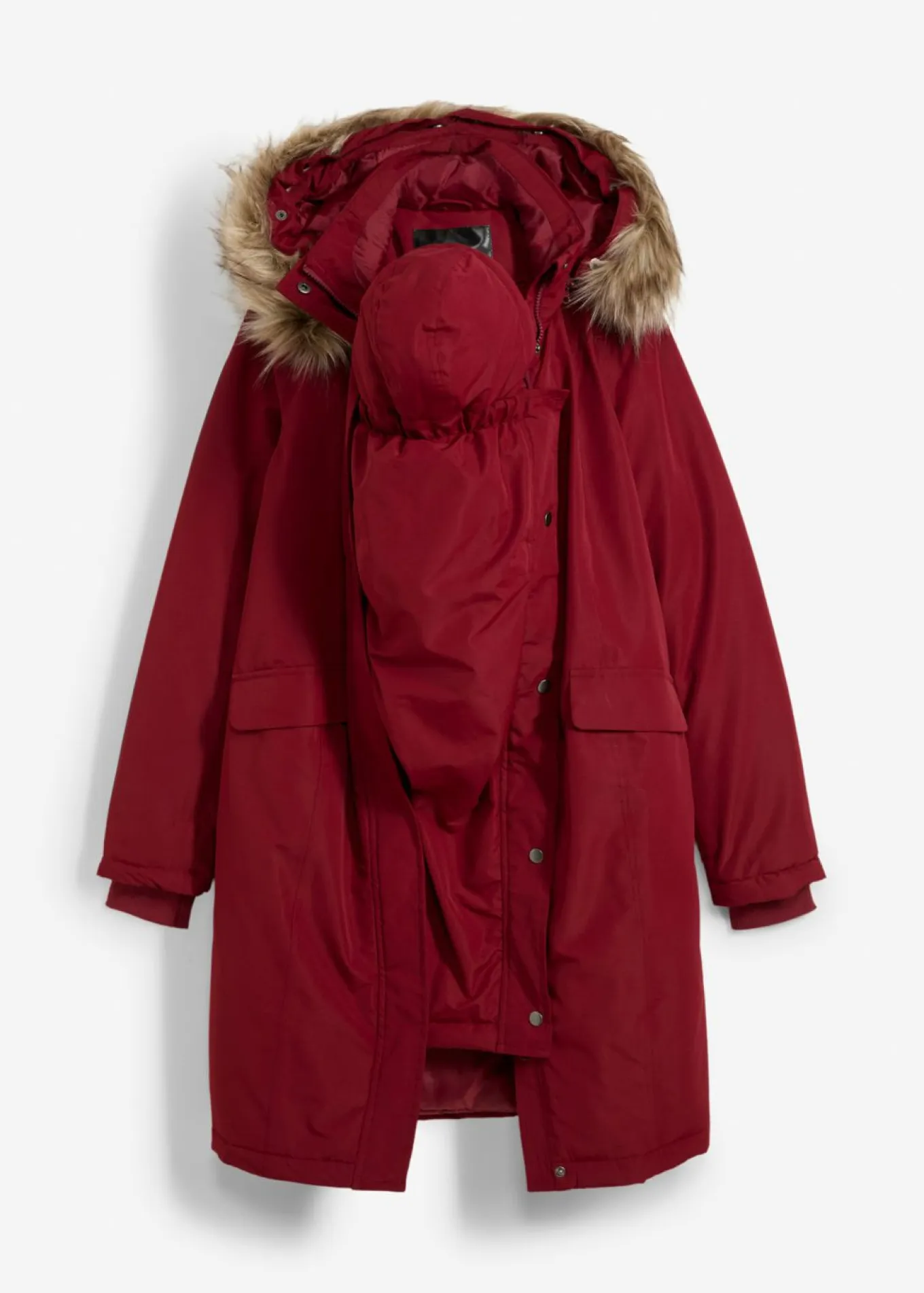 Abrigo premamá impermeable y cortavientos 3 en 1 con inserto de porteo