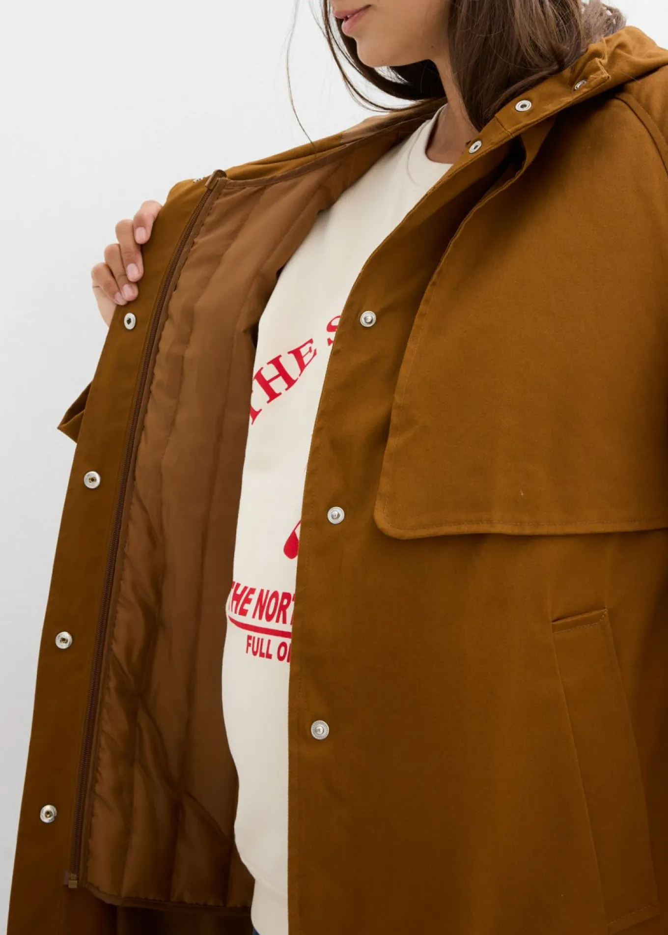 Abrigo premamá impermeable 6 en 1 con inserto de porteo y chaleco interior desmontable