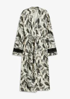 Albornoz tipo kimono de mezcla de viscosa suave