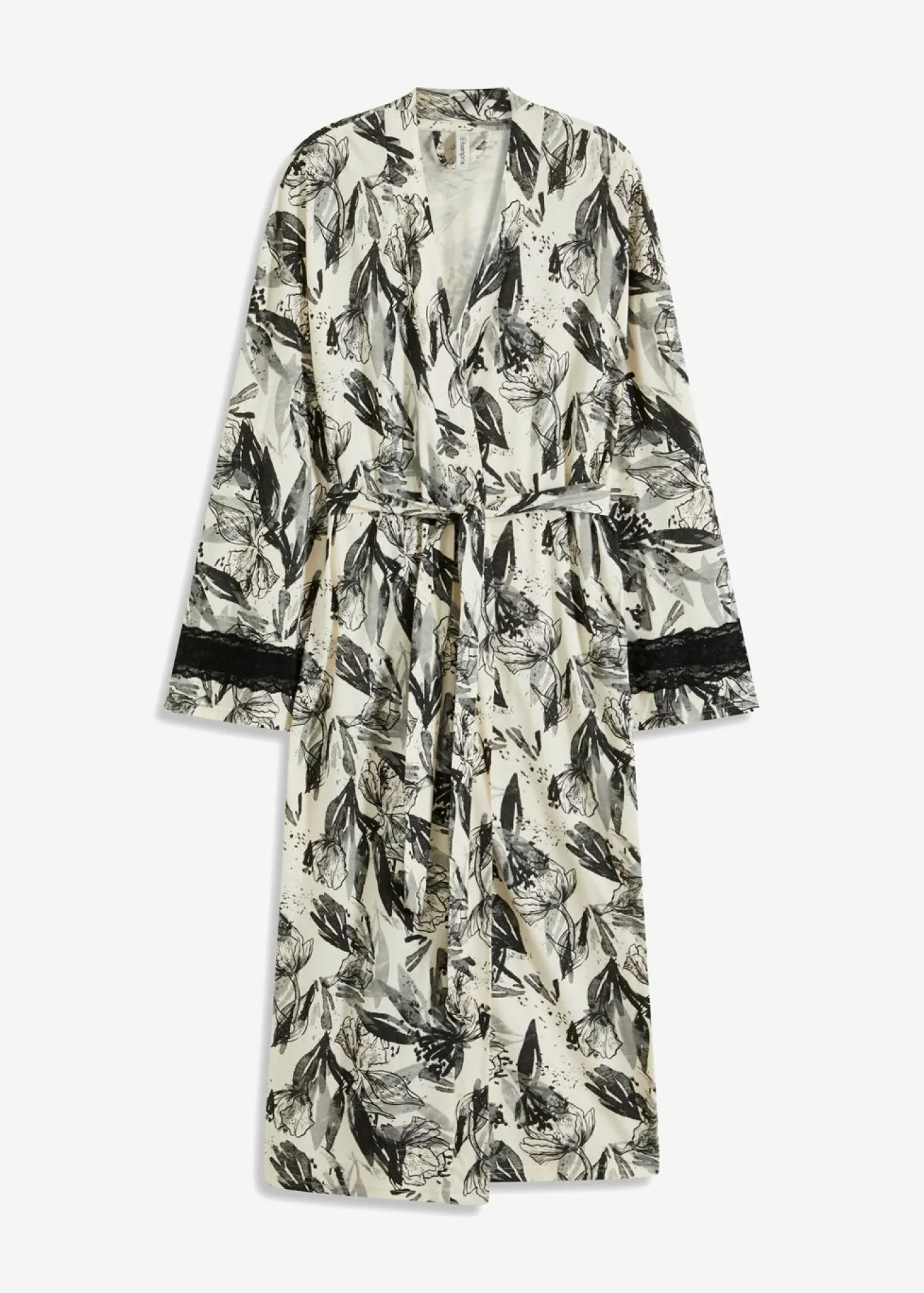 Albornoz tipo kimono de mezcla de viscosa suave
