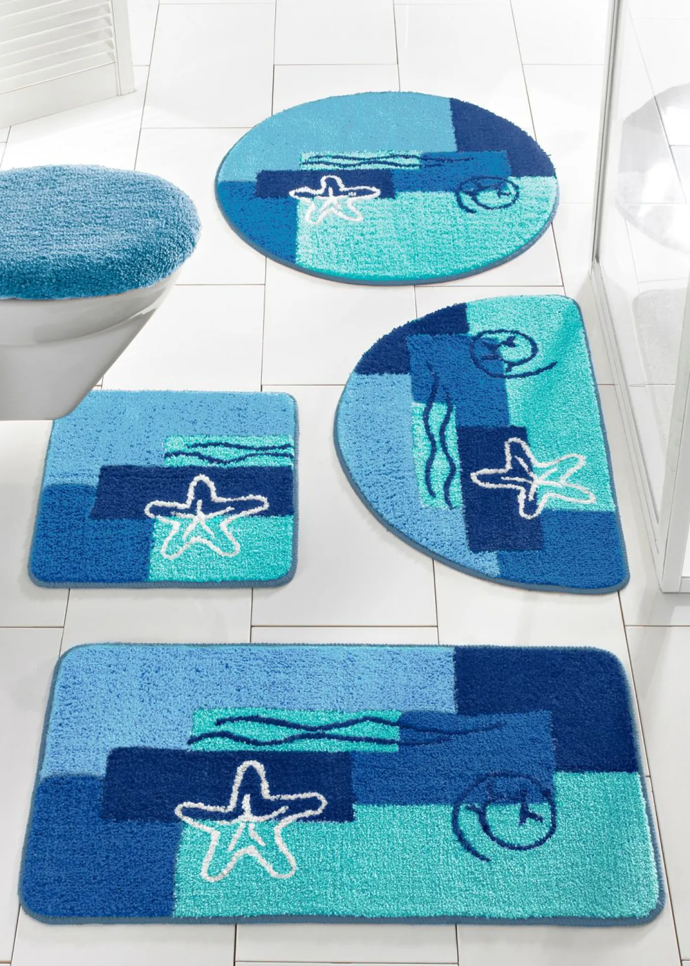 Alfombra de baño con motivos marítimos
