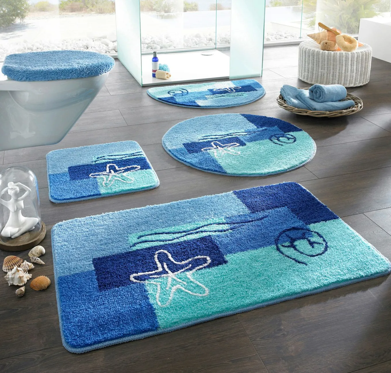 Alfombra de baño con motivos marítimos