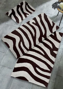 Alfombra de baño con patrón de cebra