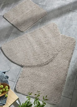 Alfombra de baño lisa con pelo alto