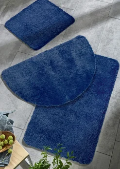 Alfombra de baño lisa con pelo alto