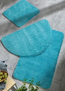 Alfombra de baño lisa con pelo alto