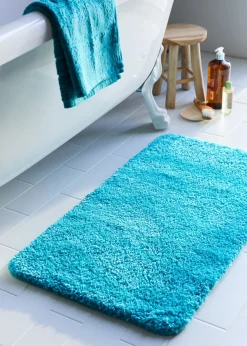 Alfombra de baño lisa con pelo alto