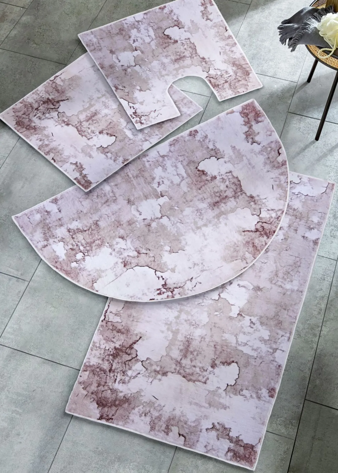 Alfombrilla de baño con estampado de mármol