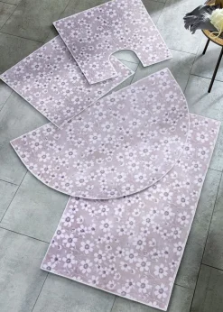 Alfombrilla de baño con estampado de flores