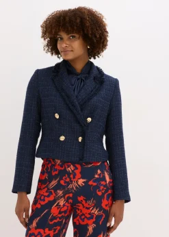 Americana de bouclé con botones decorativos