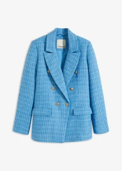 Americana de bouclé con doble botonadura