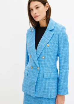 Americana de bouclé con doble botonadura