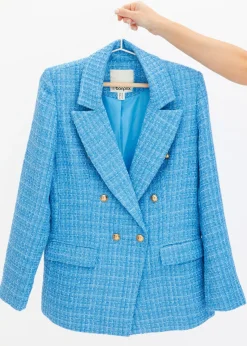 Americana de bouclé con doble botonadura