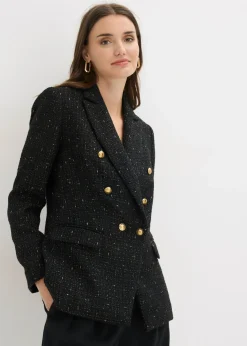 Americana de bouclé con doble botonadura