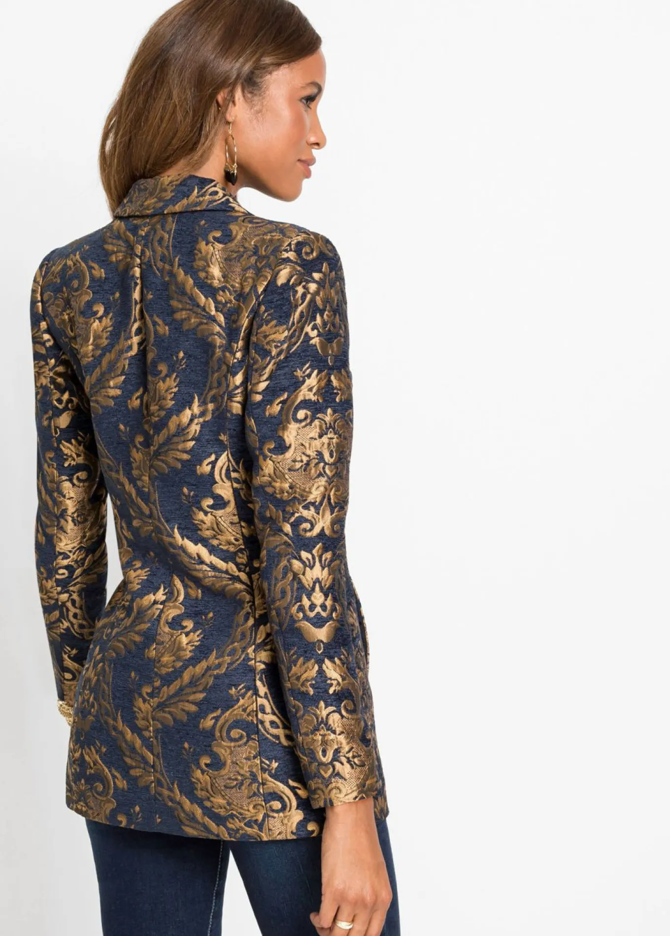 Americana de jacquard brillante
