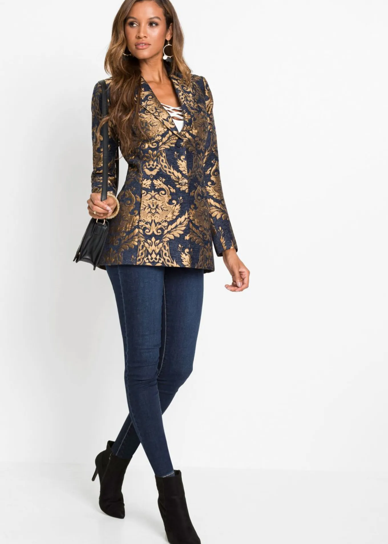 Americana de jacquard brillante
