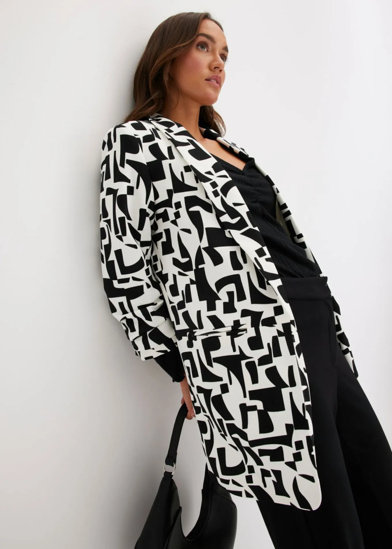 Americana larga estampada