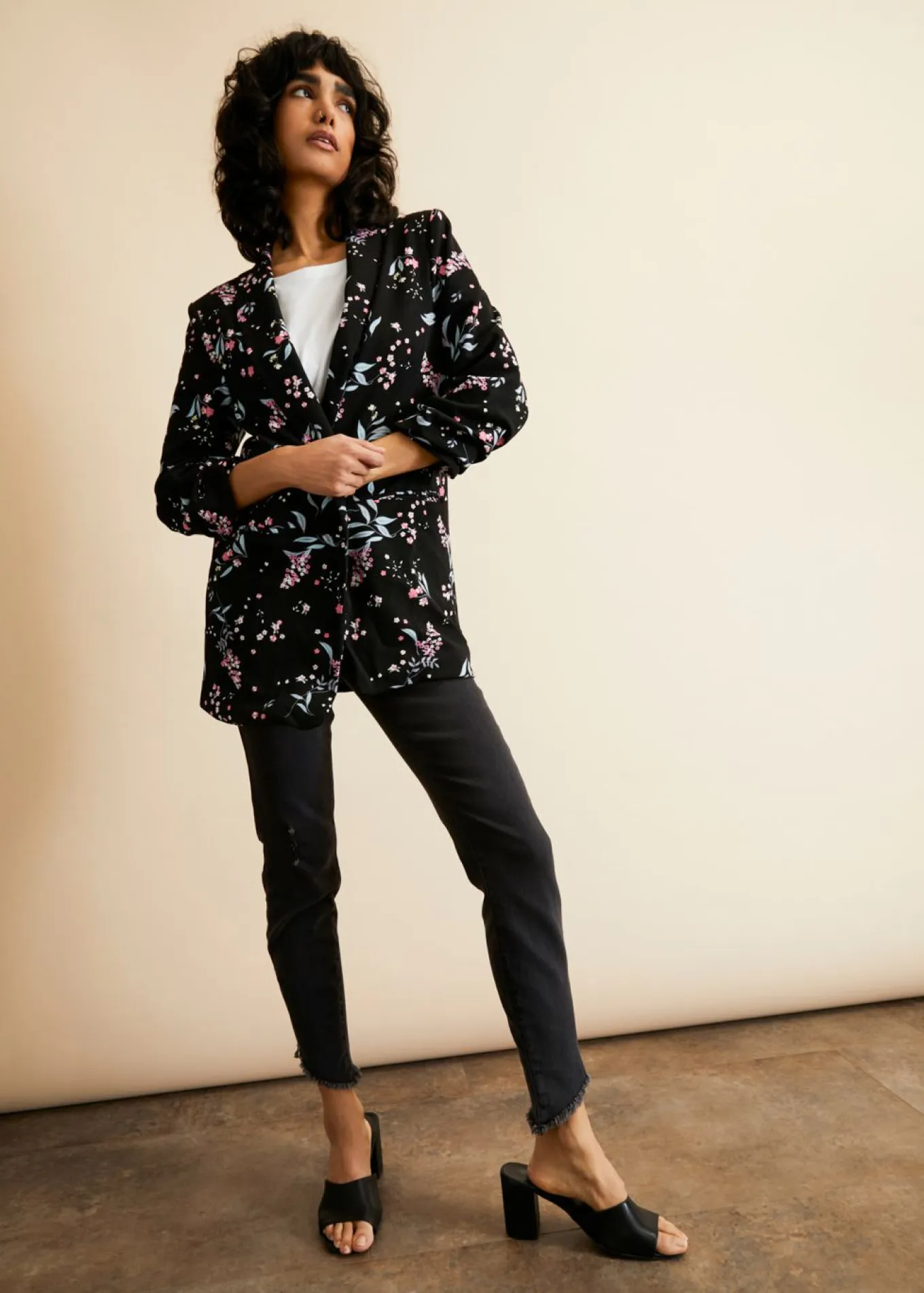 Americana larga estampada