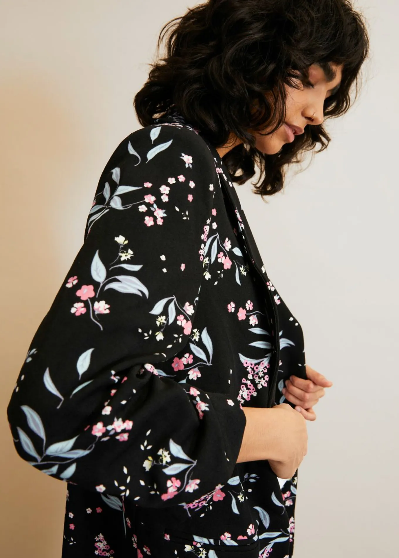 Americana larga estampada