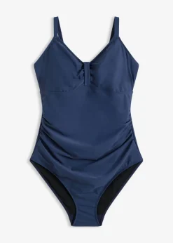 Bañador con efecto moldeador medio y fruncido