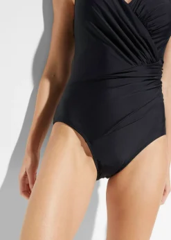 Bañador con efecto moldeador medio y efecto cruzado