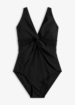 Bañador con efecto moldeador ligero y malla transparente