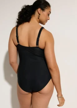 Bañador con efecto moldeador ligero y malla transparente