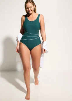 Bañador con ligero efecto moldeador y costuras decorativas