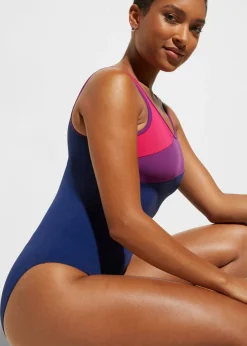 Bañador deportivo de secado rápido con inserto de contraste