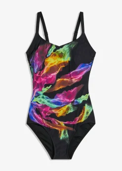 Bañador moldeador con estampado de arcoiris.
