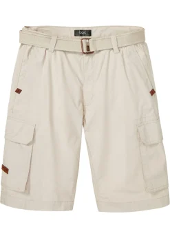 Bermuda cargo con cintura y cinturón cómodos, regular fit