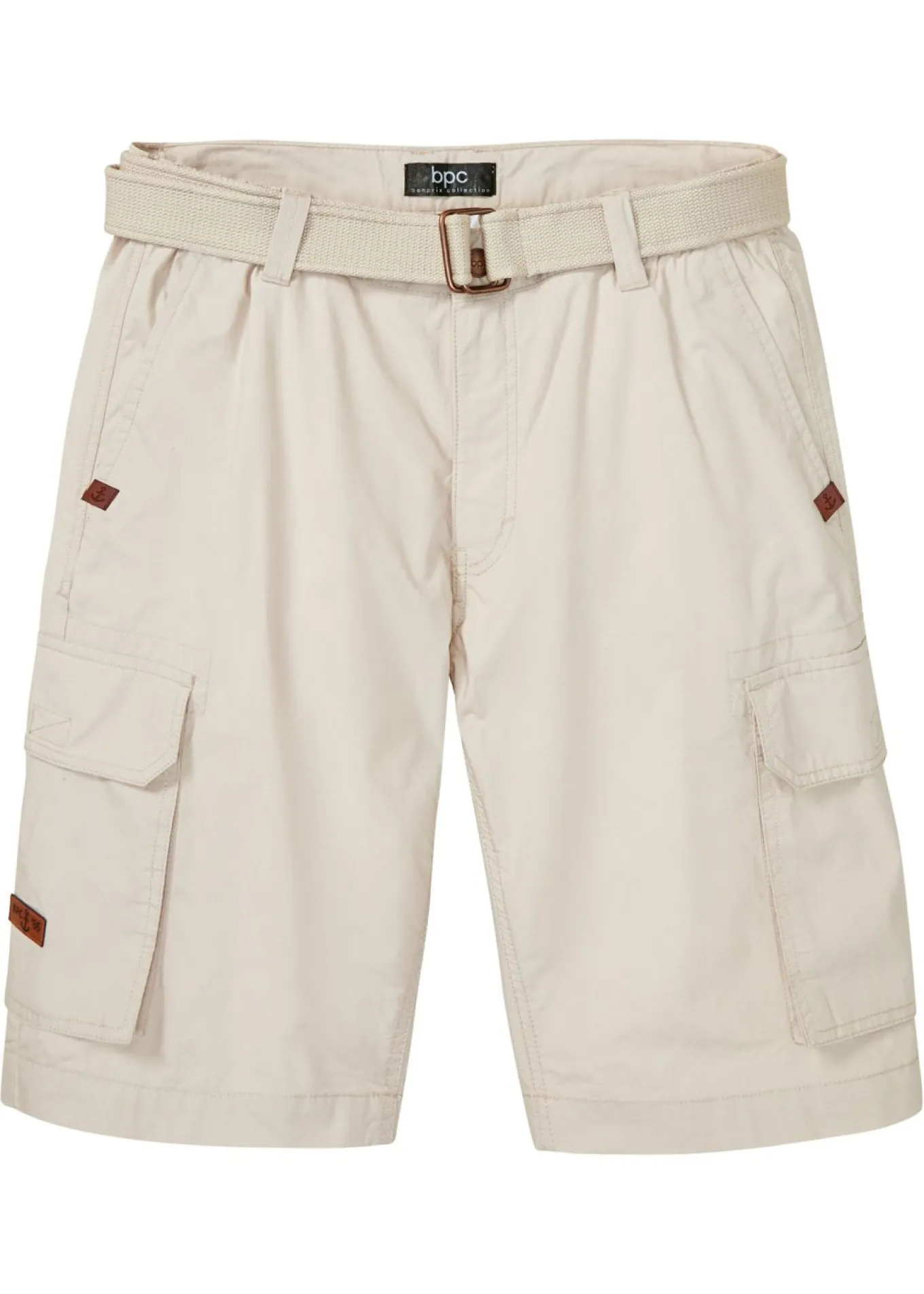 Bermuda cargo con cintura y cinturón cómodos, regular fit