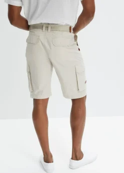 Bermuda cargo con cintura y cinturón cómodos, regular fit